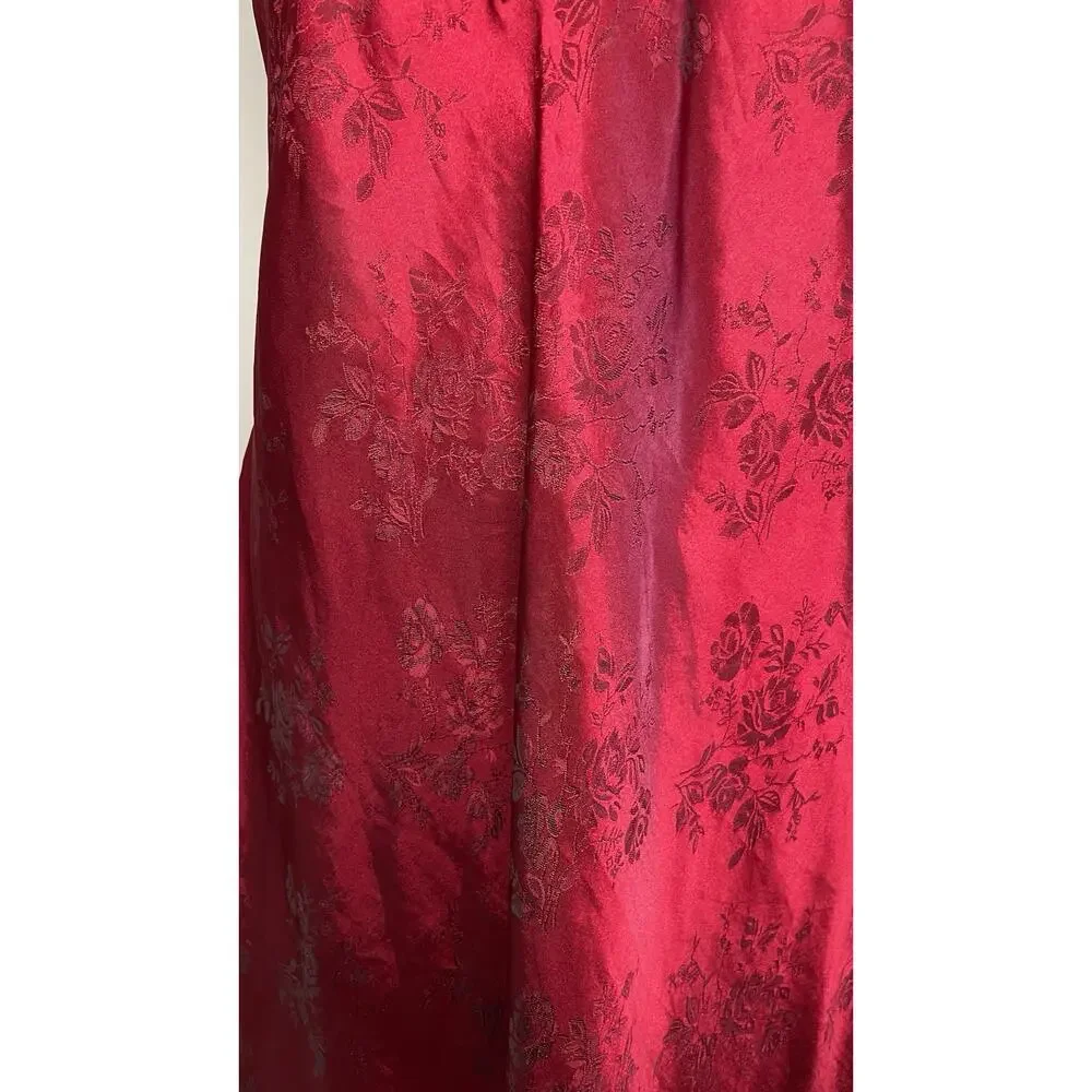Vintage California Miss Lace Slip Dress Lingerie Nightgown Nightie Gothic Red M